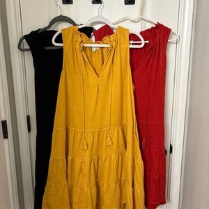 Max Studio Yellow, Red, and Black Dresses